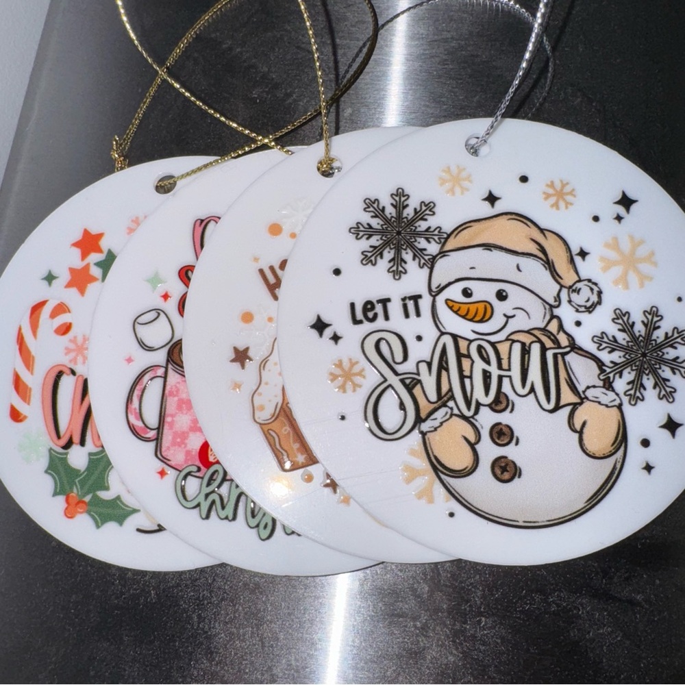 Festive Holiday Let it Snow Ornament